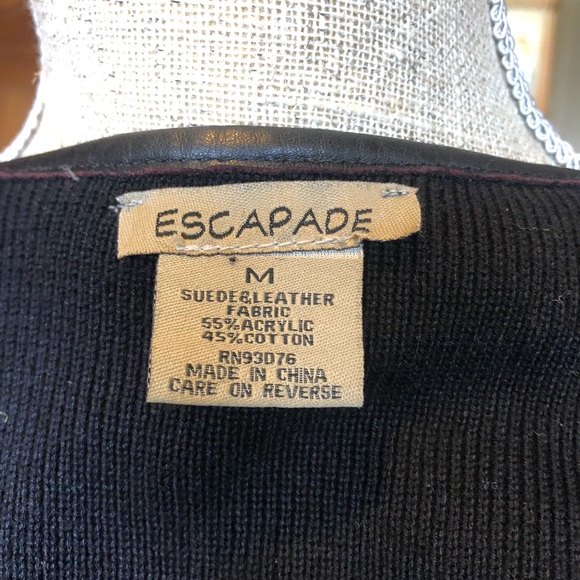 Leather and suede cardigan - Picture 4 of 4